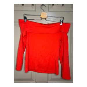 🧶 J. Crew Off The Shoulder Red Orange Blouse 🧶